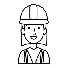 construction worker woman avatar character vector illustration design