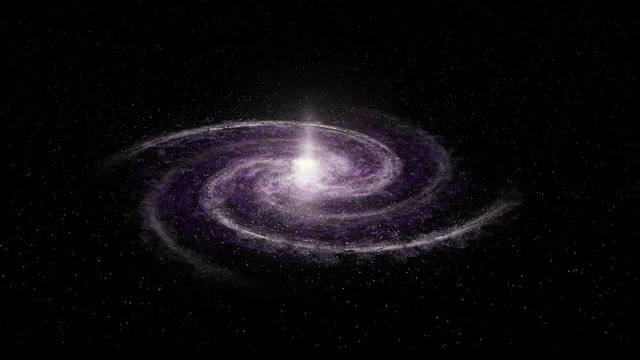 Seamless loop of rotating spiral galaxy / Milky Way. High quality, realistic animation. 1080p @ 60fps