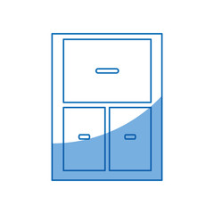cabinet drawers empty furniture design vector illustration