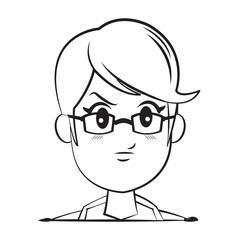 Obraz premium cartoon character woman face design vector illustration