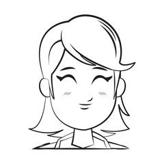 cartoon character woman face design vector illustration