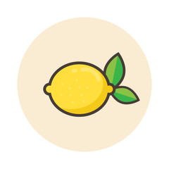 cartoon lemon icon