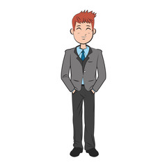 cartoon man business elegant manager vector illustration