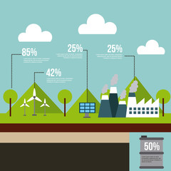energy sources infographic eco friendly related image vector illustration design 