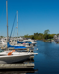 Fototapeta premium Several yachts docked at marina