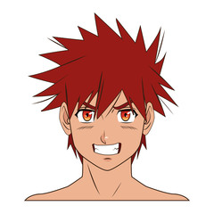 young guy. anime boy character japanese vector illustration
