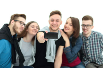 group of successful young people sitting on the bench, smiling a