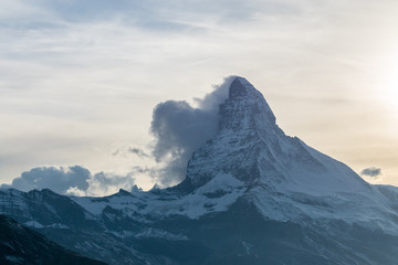 Später Nachmittag am Stellisee, Zermatt mit dem Matterhorn