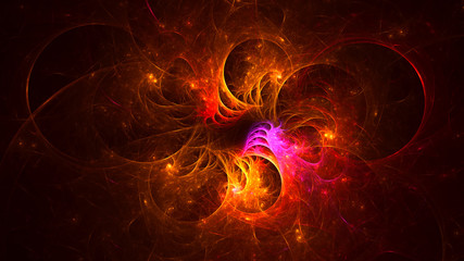 3D rendering abstract fractal light background