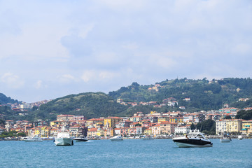Fototapeta premium Boats on blue water