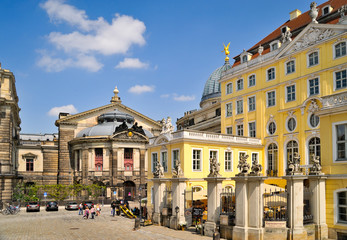 Lipsiusbau und Coselpalais, Dresden, Sachsen, Deutschland, Europa