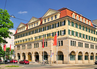 Fototapeta na wymiar Sitz der Ostsächsischen Sparkasse Dresden, Güntzplatz, , Sachsen, Deutschland, Europa