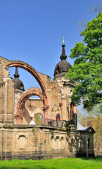 Ruine der im zweiten Weltkrieg zerstörten Trinitatiskirche Dresden, Sachsen, Deutschland, Europa - 151242437