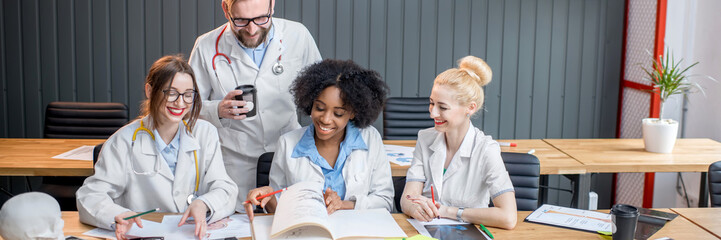 Group of medical students in the classroom