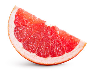 Grapefruit isolated on white background. Slice of fruit. With clipping path.