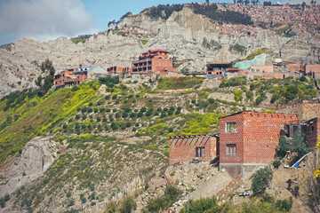 Fototapeta na wymiar Buildings and houses in La Paz