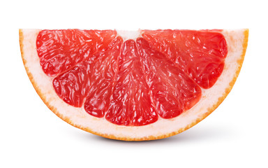 Grapefruit slice isolated on white background. With clipping path.