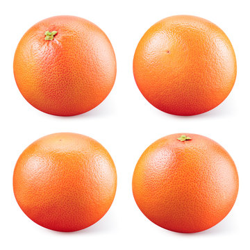 Grapefruit isolated on white background. With clipping path. Full depth of field. Collection.