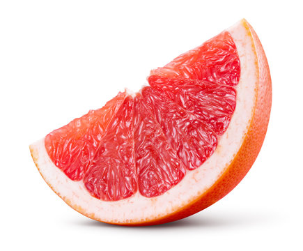 Grapefruit isolated on white background. Piece of fresh fruit. With clipping path.