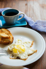 traditional breakfast of scrambled eggs and vegetables