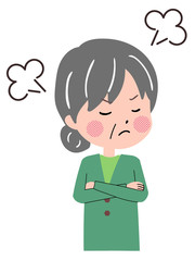 シニア　女性　ジェスチャー