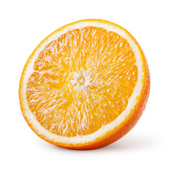 Orange fruit. Slice isolated on white background. With clipping path.