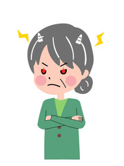 シニア　女性　ジェスチャー