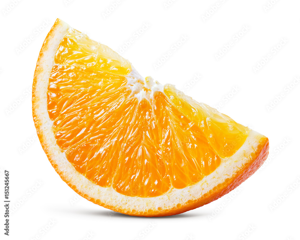 Wall mural Orange fruit. Piece isolated on white background. With clipping path.