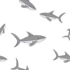 Sharks. Seamless pattern