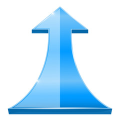 Fototapeta premium Blue arrow, moving up icon