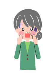 シニア　女性　ジェスチャー