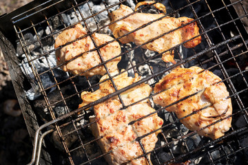 meat fried in a lattice
