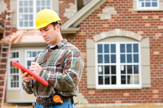Construction: Home Inspector Checking House