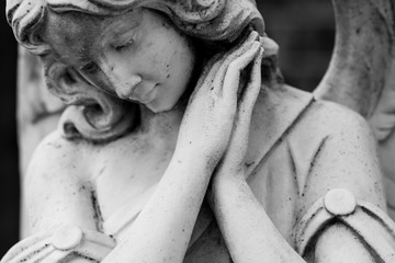 angel - black and white photo religious icons