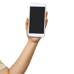 hand hold and touch a cell phone