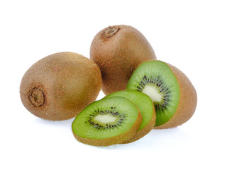 Obraz premium kiwi fruit slice on white background