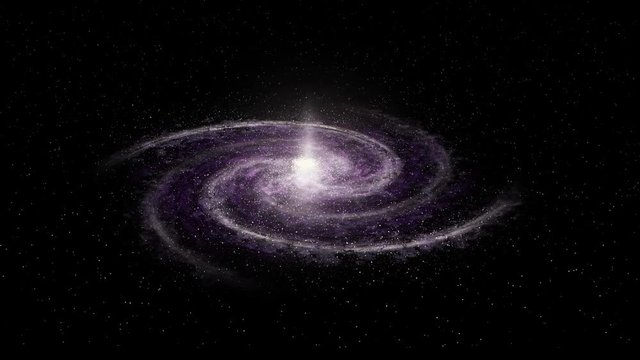 Seamless loop of rotating spiral galaxy / Milky Way. High quality, realistic animation. 4K @ 60fps