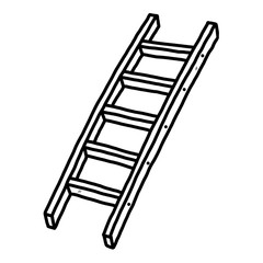 ladder / cartoon vector and illustration, black and white, hand drawn, sketch style, isolated on white background.