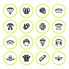Fototapeta premium Set round icons of parachute