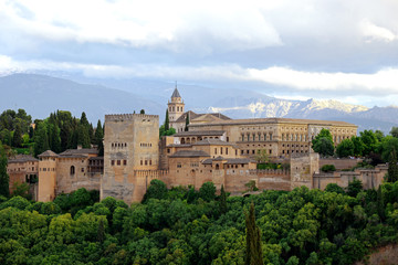 Fototapeta na wymiar Ancient arabic fortress of Alhambra, Granada, Spain.