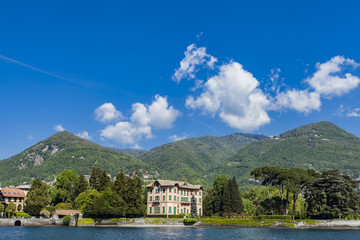 Fototapeta na wymiar Tavernola on Como lake, Italy