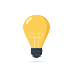 bulb light education icon. Lamp icon on white background. Vector illustration. Idea sign, solution or thinking concept.