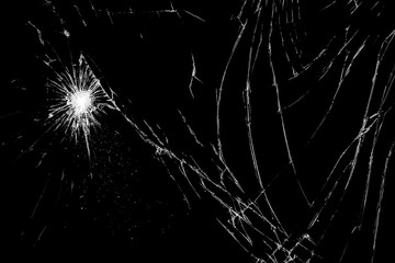 Obraz premium Broken mirror / Abstract broken mirror on black background.
