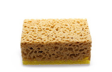 Yellow sponge isolated on white background 