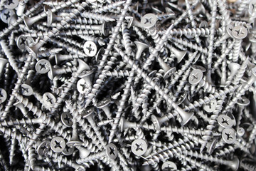 Metal screws used as the background image