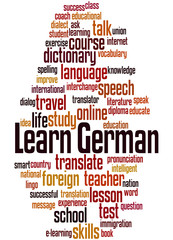 Obraz premium Learn German, word cloud concept 5