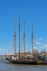 Sailing boats in North Helsinki Harbour