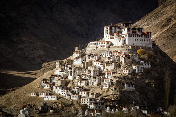 The Buddhist monastery of Chemrey in the Indian Himalaya. Chemrey, Ladakh, India - obrazy, fototapety, plakaty