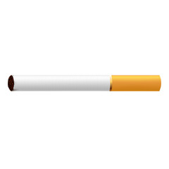 Cigarette realistic burns. Illustration on white background.