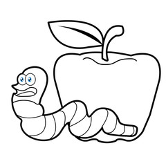 larva worm cartoon  coloring page for toddle
